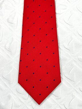 Charles Tyrwhitt Long 100% Silk Red Dot Tie Timeless Classic Capsule Tall